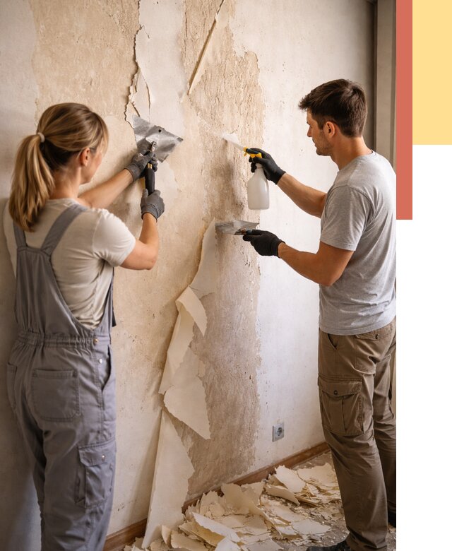 Снятие старых обоев в чусовом от 5485 руб. под ключ недорого | ОТДЕЛОЧНИК-Чсв