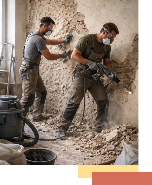 Демонтаж штукатурки со стен в чусовом быстро и аккуратно