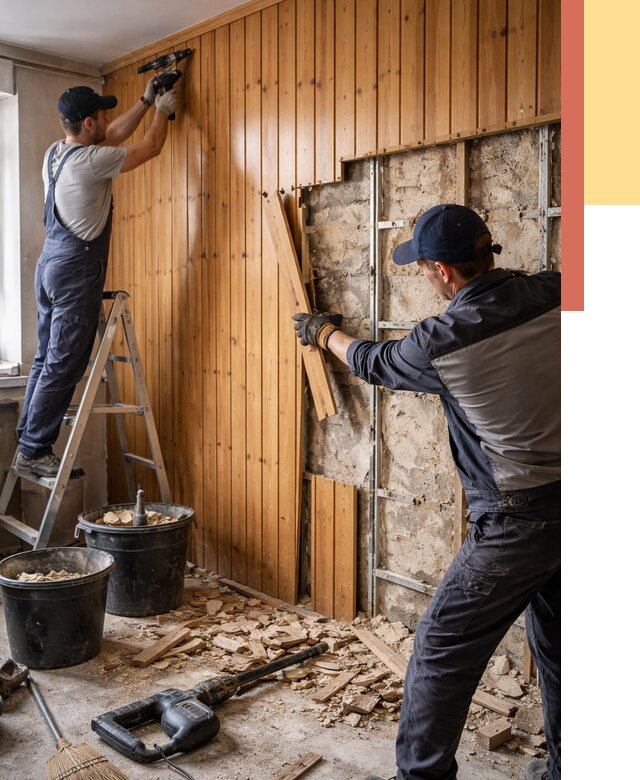 Демонтаж вагонки со стен в чусовом от 1515 руб. — снятие, удаление, срочно | ОТДЕЛОЧНИК-Чсв