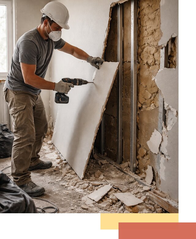 Демонтаж гипсокартона со стен в чусовом качественно и быстро