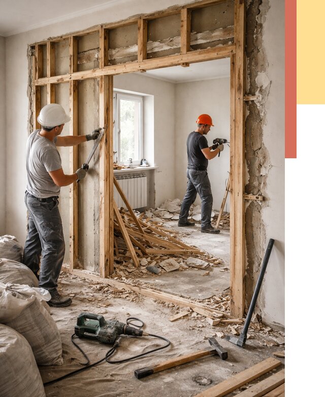 Демонтаж деревянных перегородок в чусовом от 3343 руб. — быстро и недорого | ОТДЕЛОЧНИК-Чсв