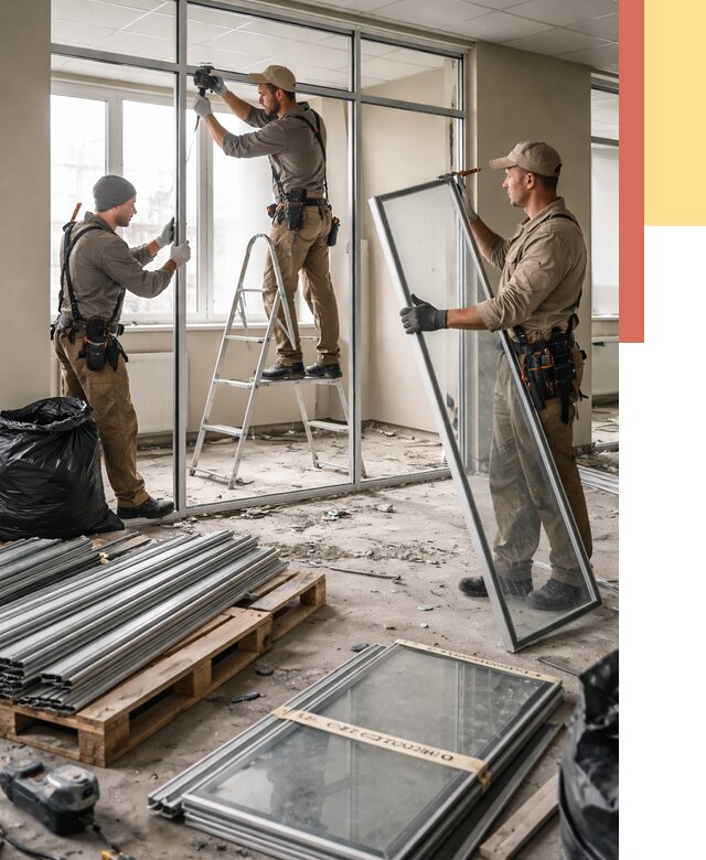 Демонтаж алюминиевых перегородок в чусовом от 4388 руб. — быстро и недорого | ОТДЕЛОЧНИК-Чсв