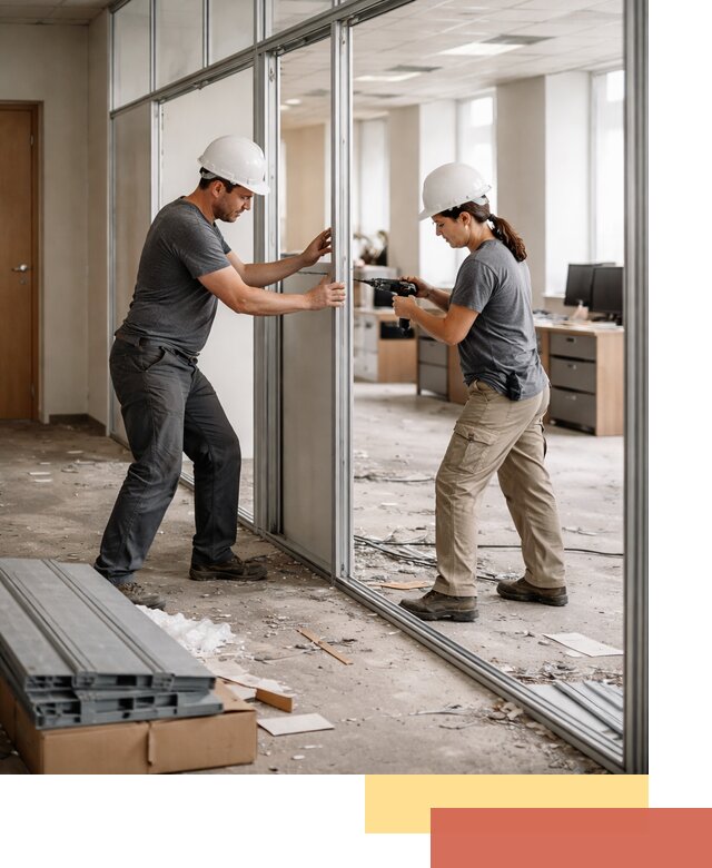 Демонтаж алюминиевых перегородок в чусовом быстро и аккуратно