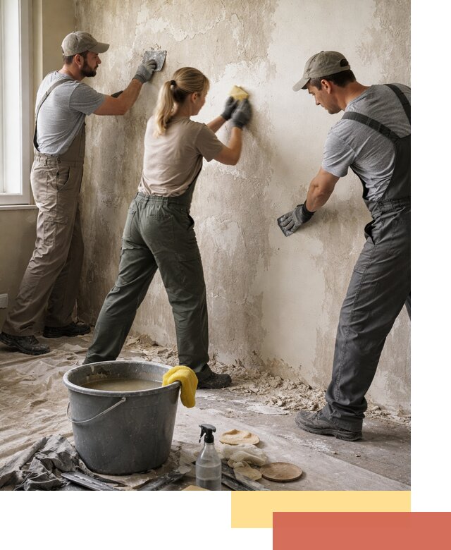 Очистка стен от клея и грунтовки в чусовом качественно и быстро