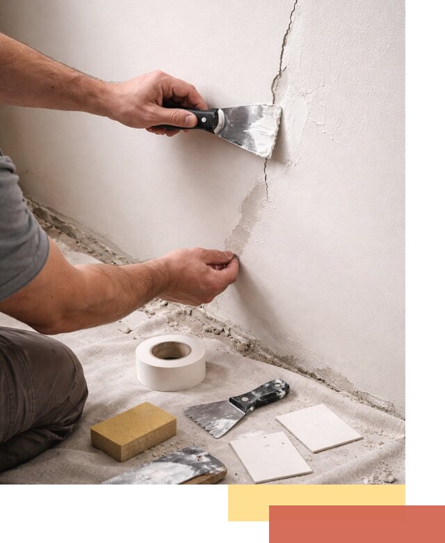 Заделка трещин и сколов в стенах и потолках в чусовом