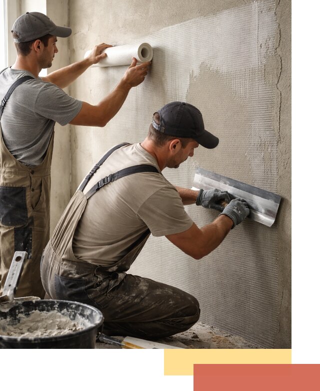 Армирование стен стеклосеткой в чусовом для прочной отделки