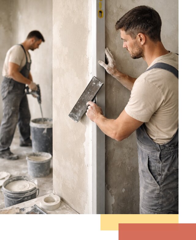 Выведение углов стен в чусовом: монтаж и оштукатуривание