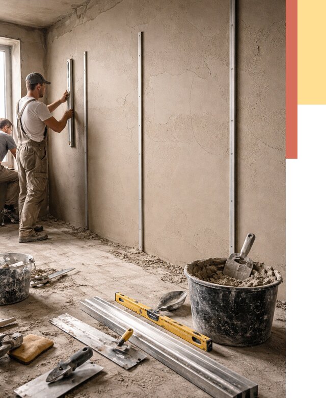 Штукатурка стен по маякам в чусовом от 5746 руб./м² — выравнивание под ключ | ОТДЕЛОЧНИК-Чсв