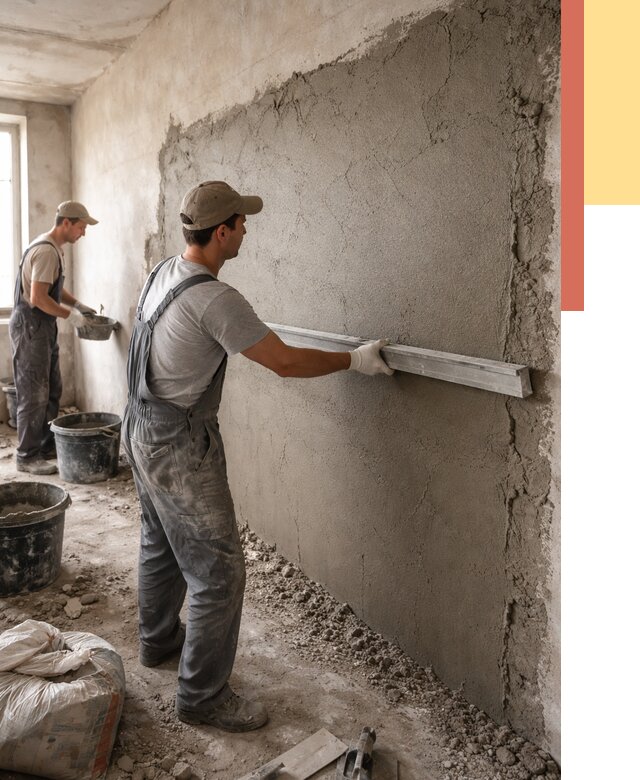 Цементная штукатурка стен в чусовом от 4702 руб/м2 — быстро и недорого | ОТДЕЛОЧНИК-Чсв