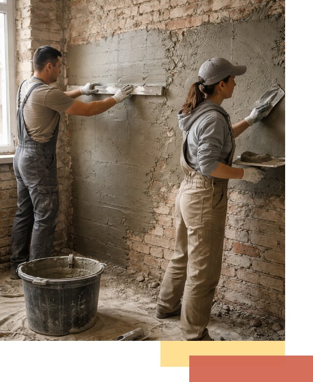 Штукатурка кирпичных стен в чусовом — качественно и надежно