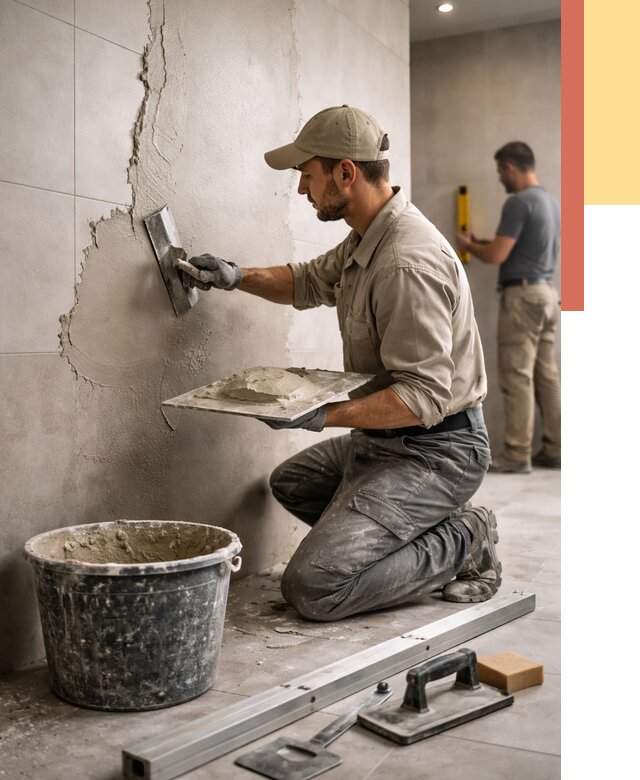 Штукатурка стен в ванной в чусовом от 4702 руб./м² — выравнивание под ключ | ОТДЕЛОЧНИК-Чсв