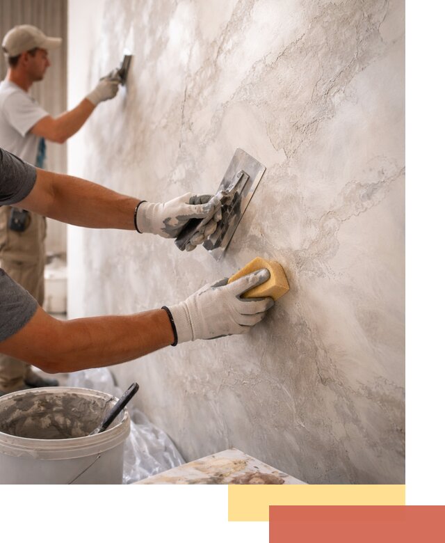 Декоративная штукатурка под мрамор в чусовом для стен и потолков