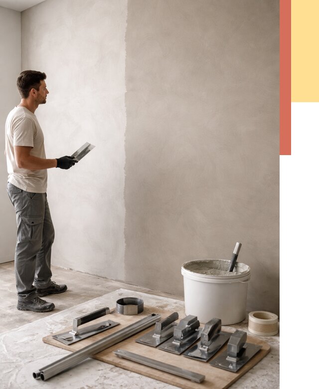 Нанесение микроцемента на стены в чусовом от 3343 руб./м2 под ключ | ОТДЕЛОЧНИК-Чсв