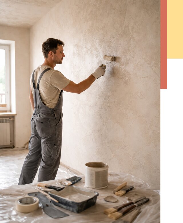 Нанесение лессирующей краски по декоративке в чусовом от 1828 руб. | ОТДЕЛОЧНИК-Чсв