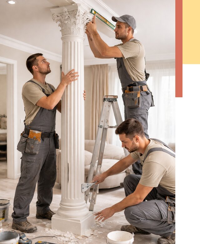 Установка декоративных колонн в чусовом от 12538 руб. под ключ | ОТДЕЛОЧНИК-Чсв