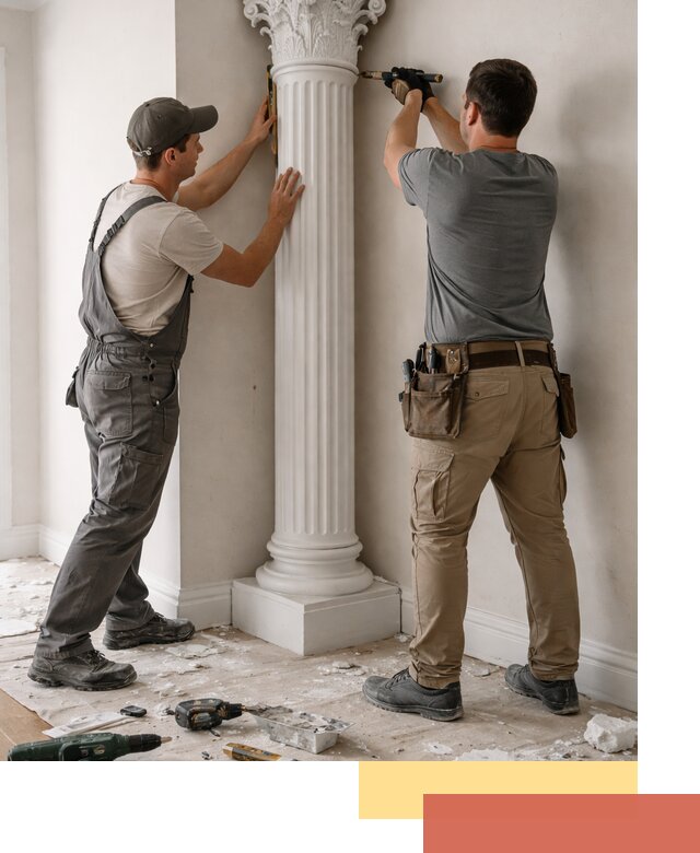 Установка декоративных колонн в чусовом под ключ