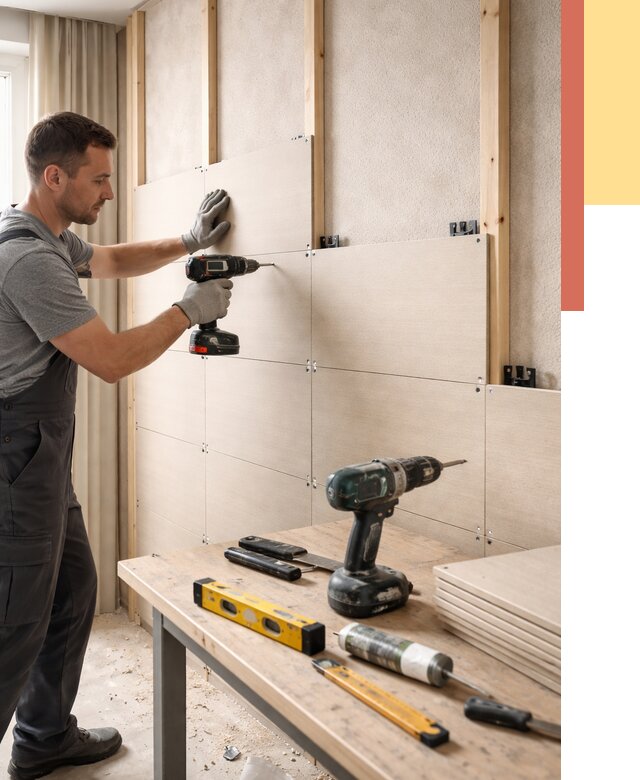 Монтаж МДФ панелей на стены в чусовом от 1306 руб. под ключ | ОТДЕЛОЧНИК-Чсв