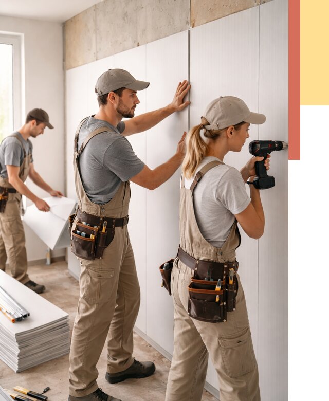 Монтаж ПВХ панелей на стены в чусовом от 470 руб/м2 — быстро и недорого | ОТДЕЛОЧНИК-Чсв