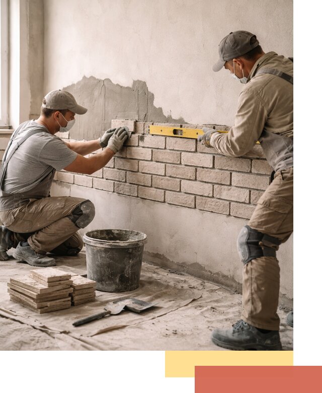 Монтаж декоративного кирпича профессионально в чусовом