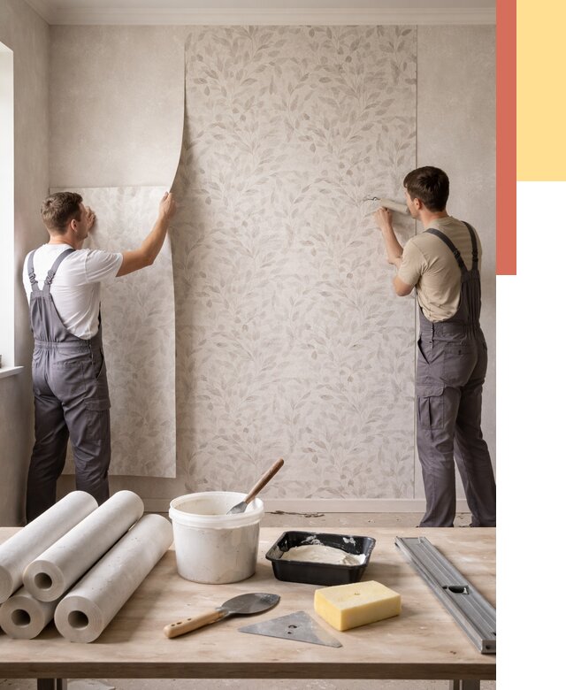 Поклейка обоев с подбором рисунка в чусовом от 3657 руб. | ОТДЕЛОЧНИК-Чсв - быстро и недорого