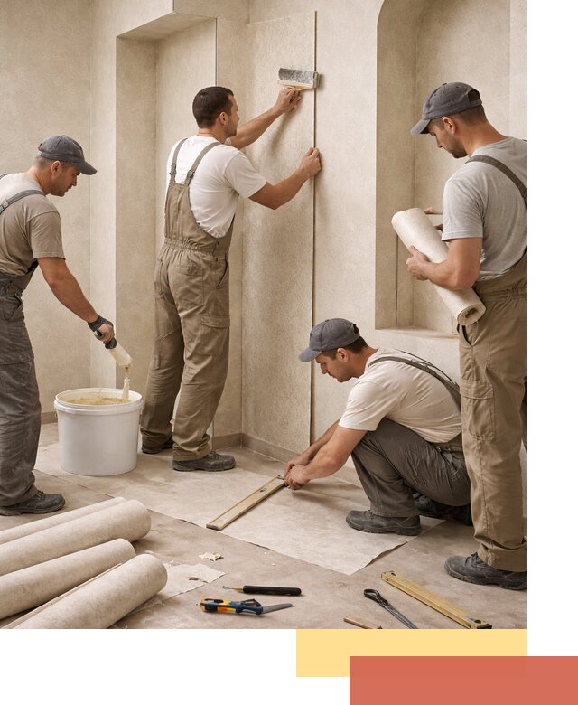 Поклейка обоев на сложные стены и неровные поверхности в чусовом