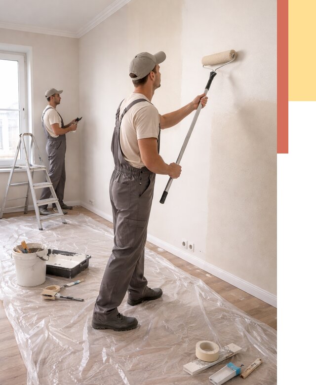 Покраска стен акриловой краской в чусовом от 3657 руб./м² — быстро и недорого | ОТДЕЛОЧНИК-Чсв