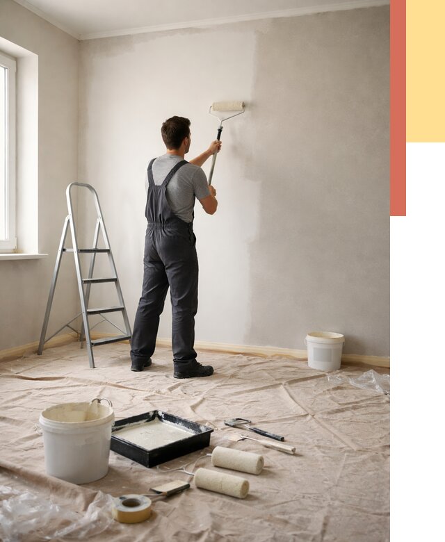 Покраска стен моющейся краской в чусовом от 366 руб./м² — быстро и недорого | ОТДЕЛОЧНИК-Чсв