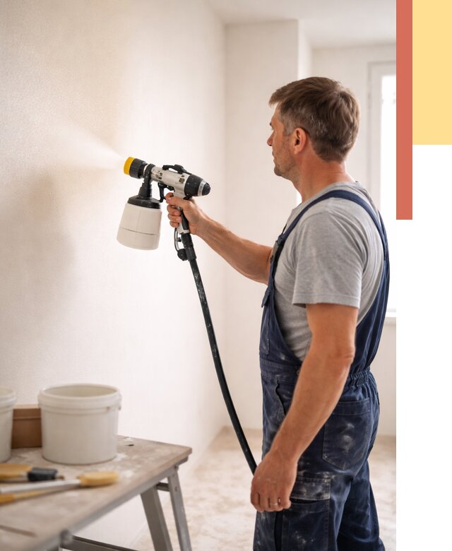 Покраска стен краскопультом в чусовом от 7836 руб. — механизированная покраска | ОТДЕЛОЧНИК-Чсв