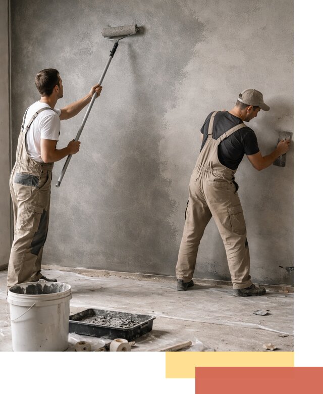 Покраска стен под бетон в чусовом профессионально и недорого