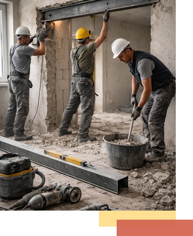 Создание проемов в стенах и несущих конструкциях в чусовом