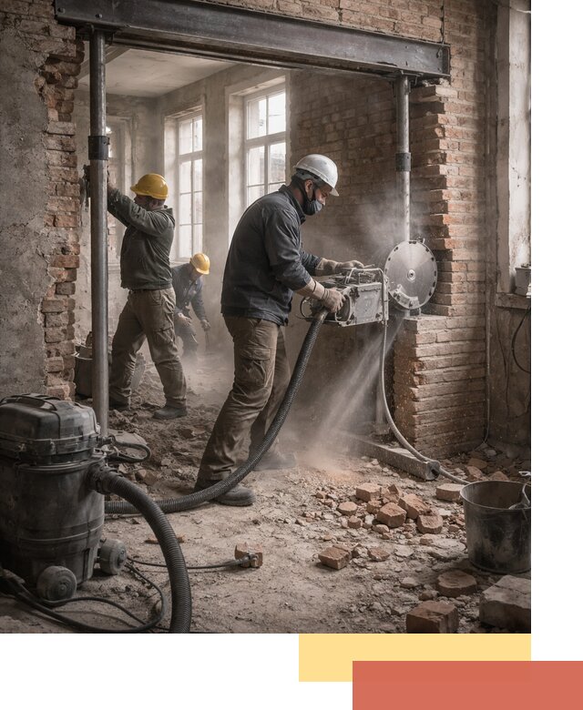 Прорезка проема в стене под дверной или оконный проем в чусовом