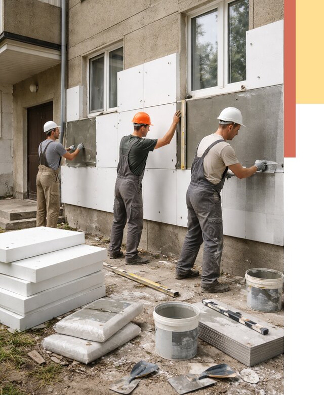 Утепление стен пенопластом в чусовом от 1828 руб. — недорого и под ключ | ОТДЕЛОЧНИК-Чсв