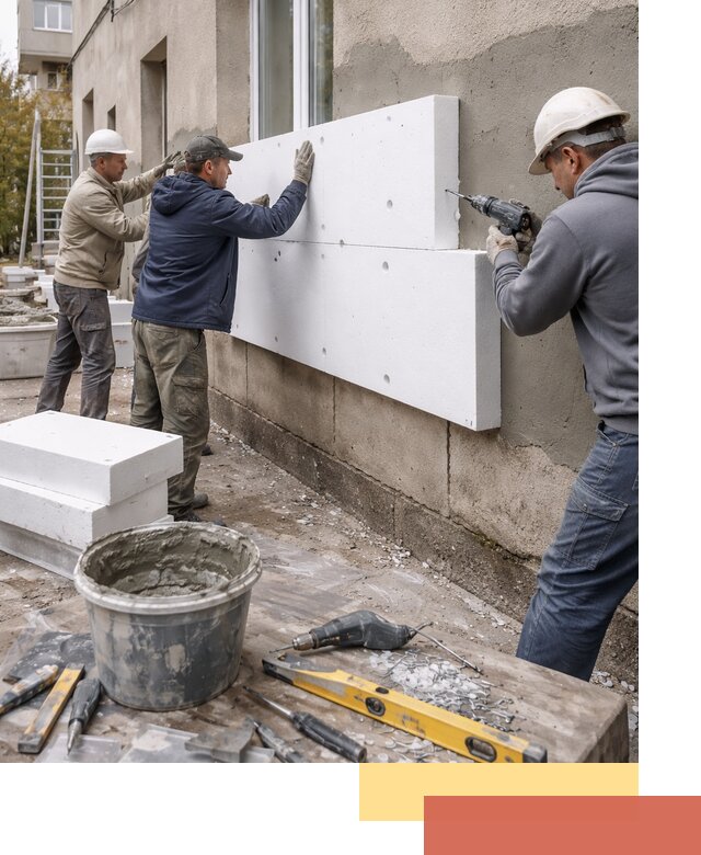 Утепление наружных стен пенопластом в чусовом