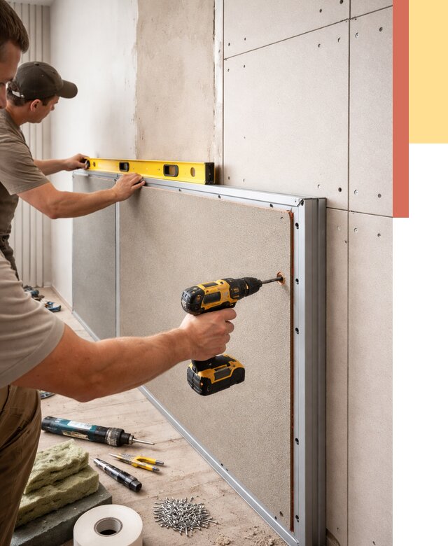 Шумоизоляция стен панелями ЗИПС в чусовом от 2299 руб./м² под ключ | ОТДЕЛОЧНИК-Чсв