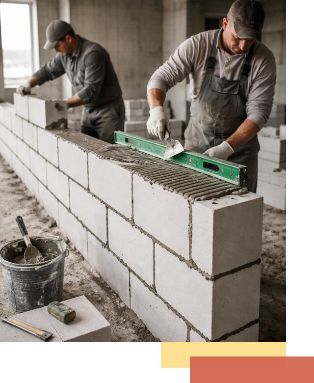 Кладка перегородок из газобетона в чусовом быстро и качественно