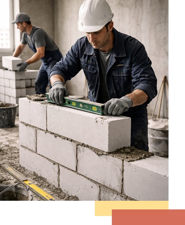 Кладка перегородок из пеноблока под ключ в чусовом