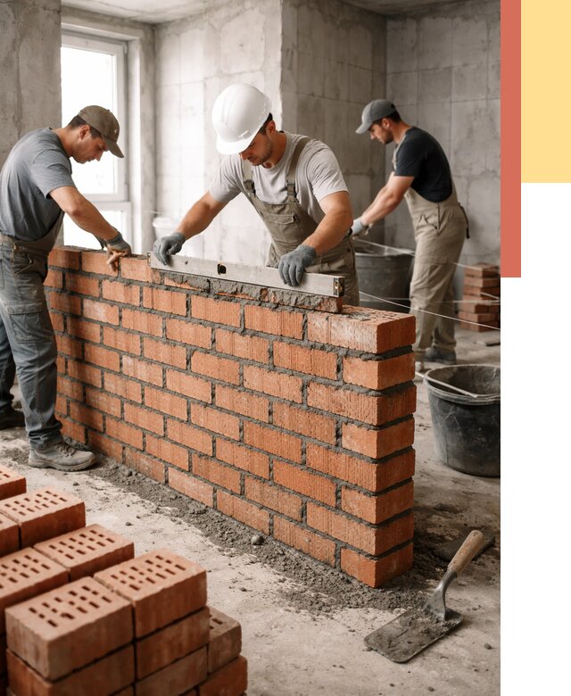 Кладка перегородок из кирпича в чусовом от 3657 руб. за м² | ОТДЕЛОЧНИК-Чсв