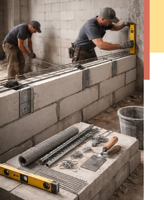 Армирование кладки перегородок в чусовом от 784 руб. под ключ | ОТДЕЛОЧНИК-Чсв