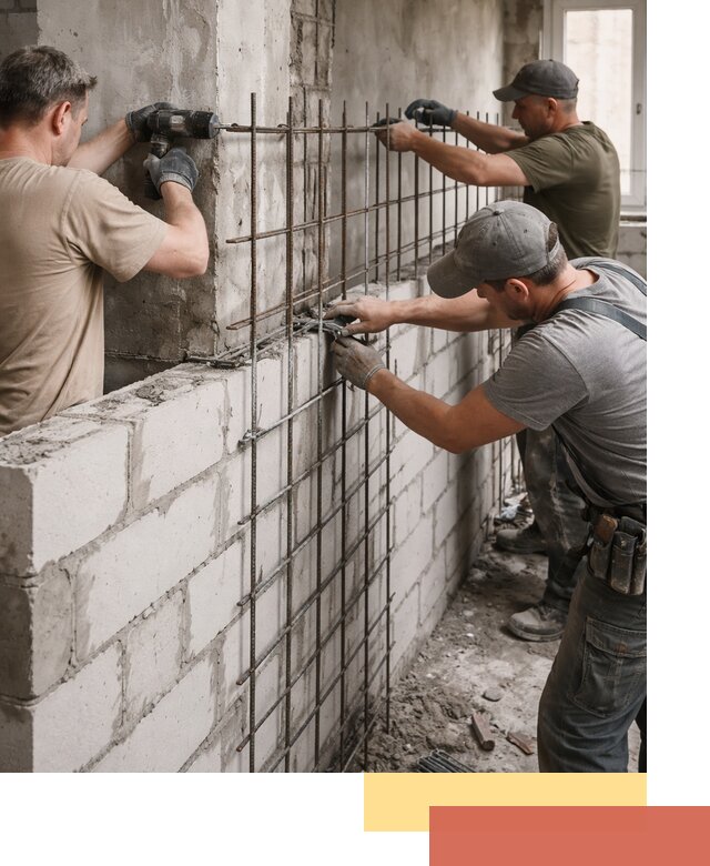 Армирование кладки перегородок в чусовом профессионально и надёжно