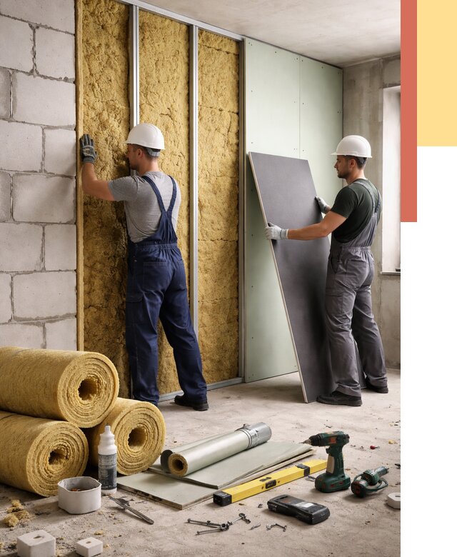 Шумоизоляция перегородок из блоков в чусовом от 1933 руб./м² — быстро и недорого | ОТДЕЛОЧНИК-Чсв