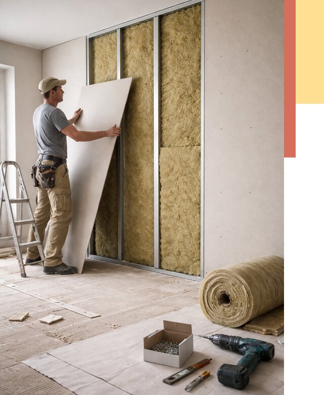 Перегородка из гипсокартона с шумоизоляцией в чусовом от 3260 руб. | ОТДЕЛОЧНИК-Чсв