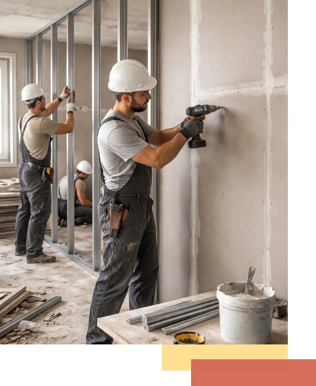 Перегородки из огнестойкого гипсокартона в чусовом под ключ