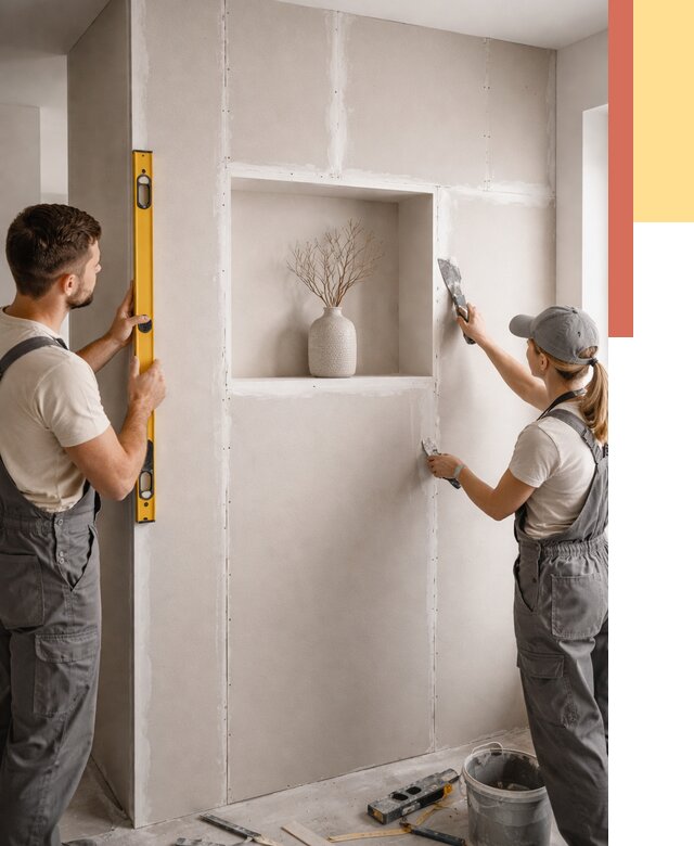 Перегородка из гипсокартона с нишей в чусовом от 3396 руб. под ключ | ОТДЕЛОЧНИК-Чсв