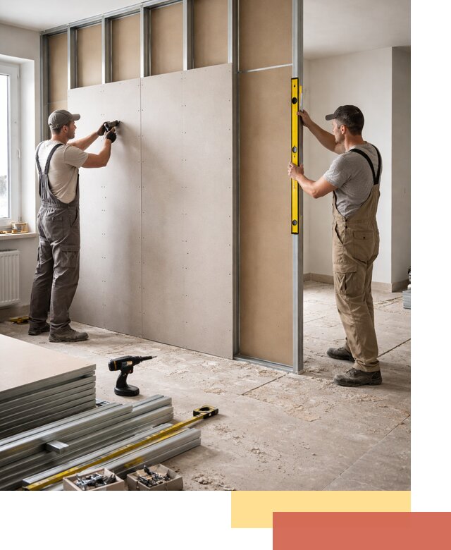 Зонирующая перегородка из гипсокартона под ключ в чусовом