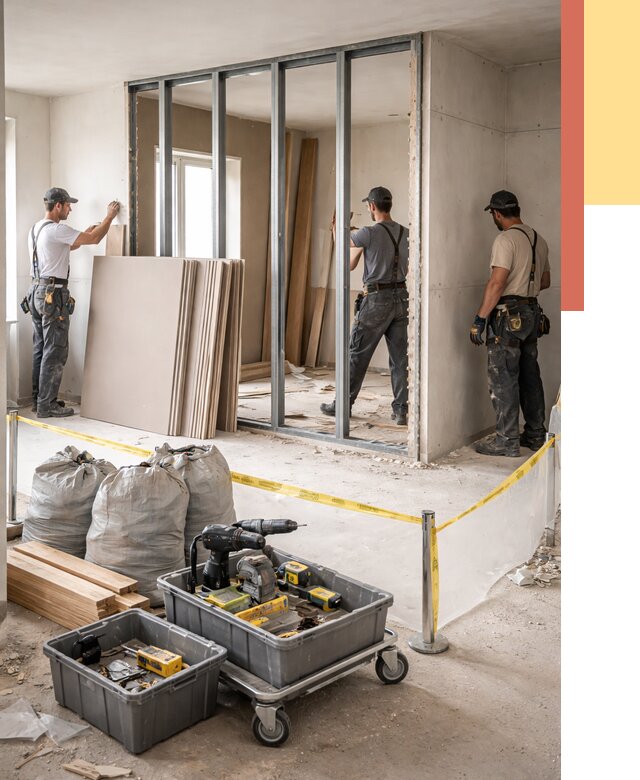 Перенос гипсокартонной перегородки в чусовом под ключ от 4702 руб. | Демонтаж и монтаж – ОТДЕЛОЧНИК-Чсв