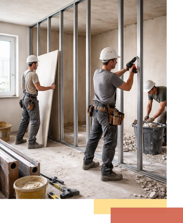 Перенос гипсокартонной перегородки в чусовом профессионально и быстро