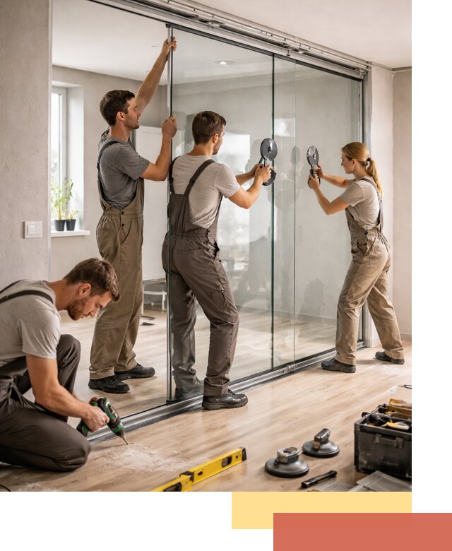 Изготовление стеклянных перегородок на заказ в чусовом