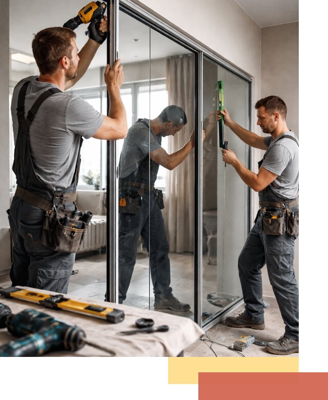 Каркасные стеклянные перегородки под ключ в чусовом