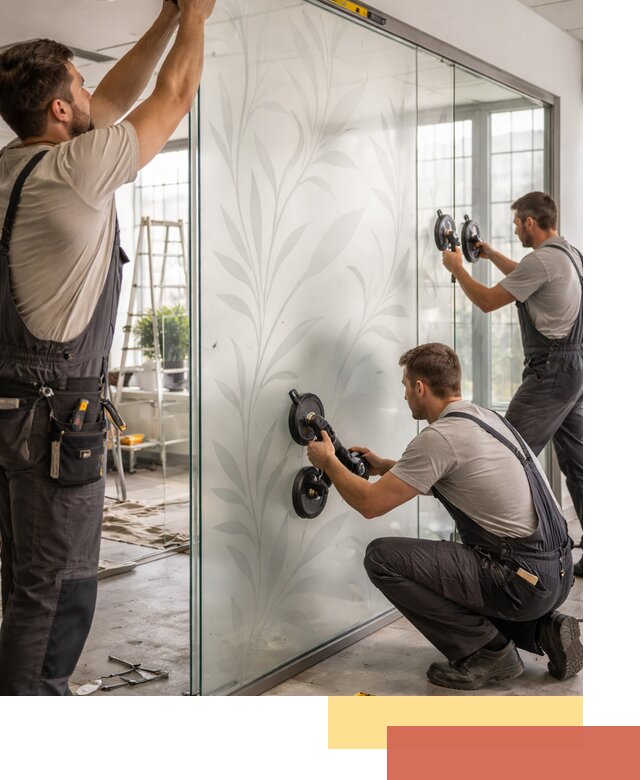 Стеклянные перегородки с рисунком на заказ в чусовом