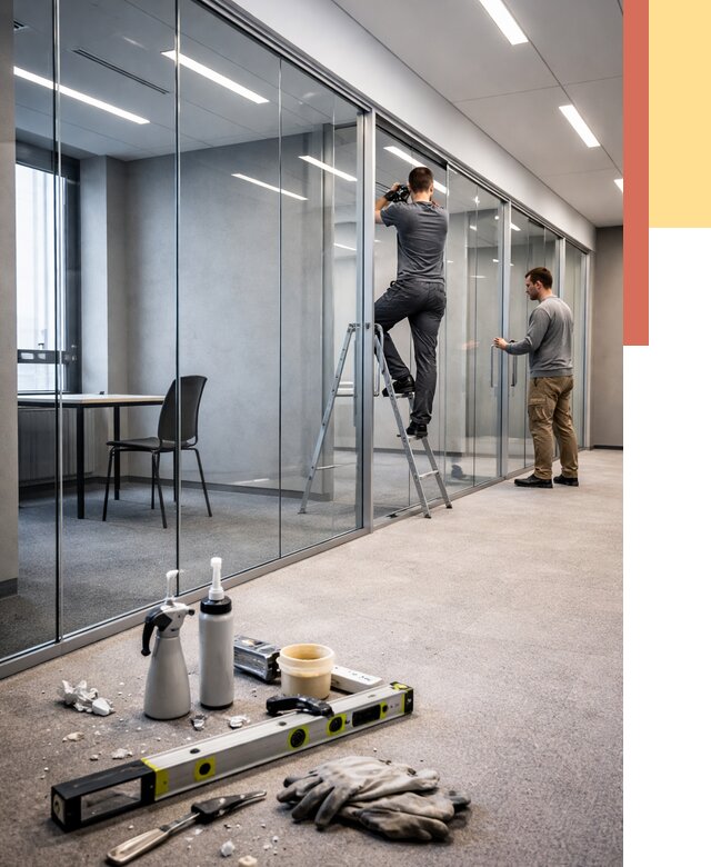 Стеклянные офисные перегородки в чусовом от 8881 руб. — монтаж и установка | ОТДЕЛОЧНИК-Чсв